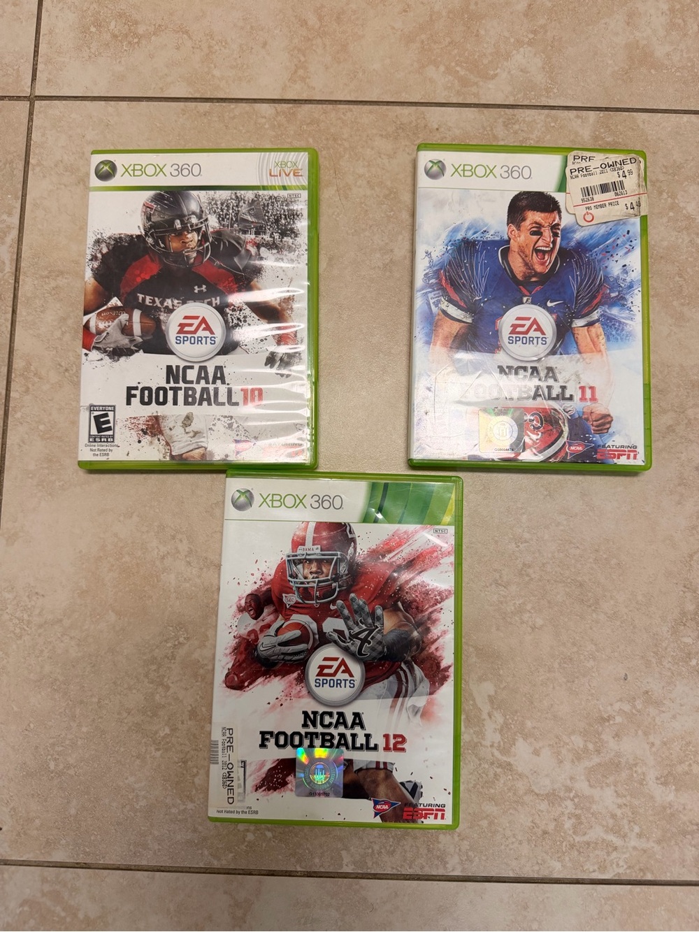 EA Sports NCAA Football 3-Game Xbox 360 Set - NCAA 10,11,12